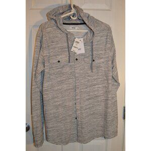 NWT Univibe Hoodie Hooded Women's Top Blouse Gray Long Sleeve Top Size L